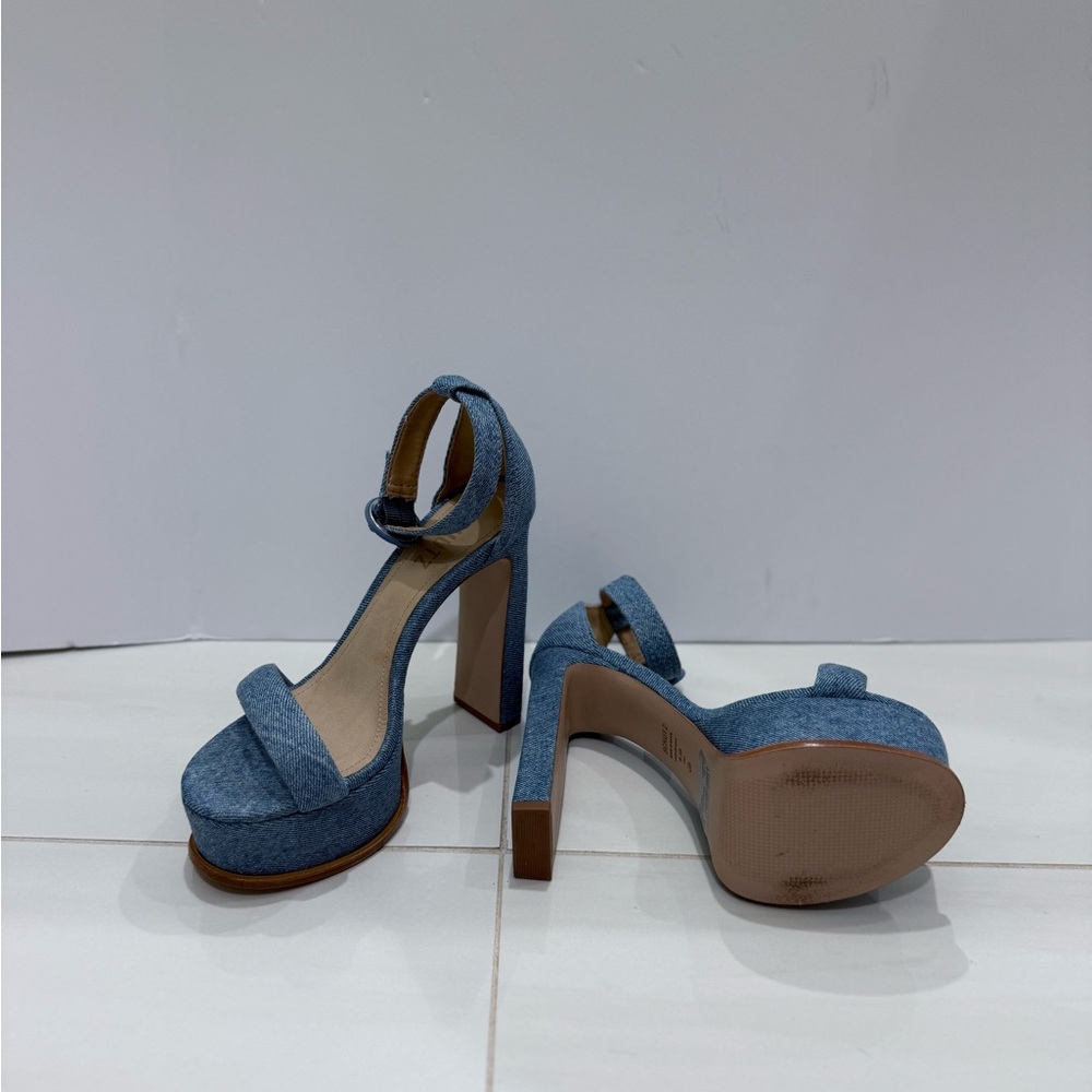 SCHUTZ Blue and Brown Platform Sandals